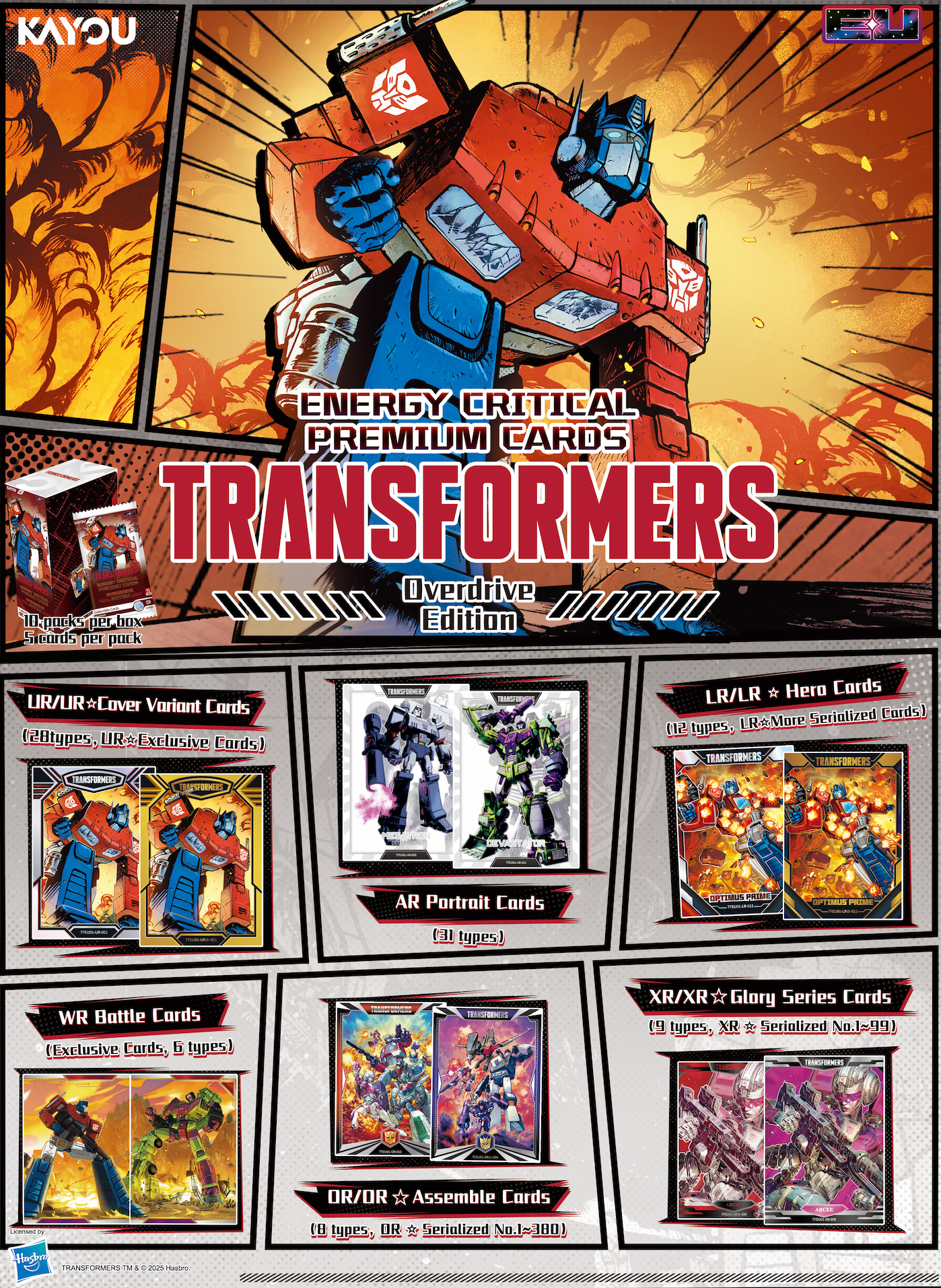 KAYOU Transformers Energy Critical Collectible Card - Overload Edition (SEA) Series 1 Box