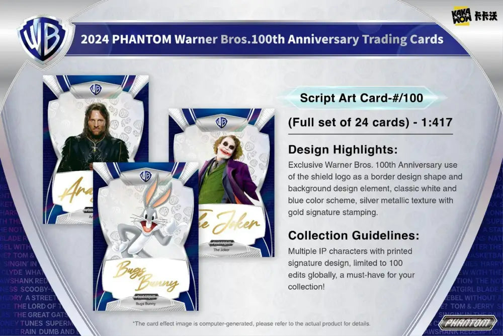 New! Kakawow 2024 Warner Brothers Phantom 100Th Anniversary Trading Cards Hobby Box Card Games