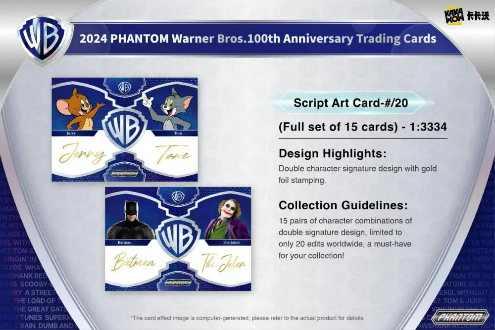 New! Kakawow 2024 Warner Brothers Phantom 100Th Anniversary Trading Cards Hobby Box Card Games