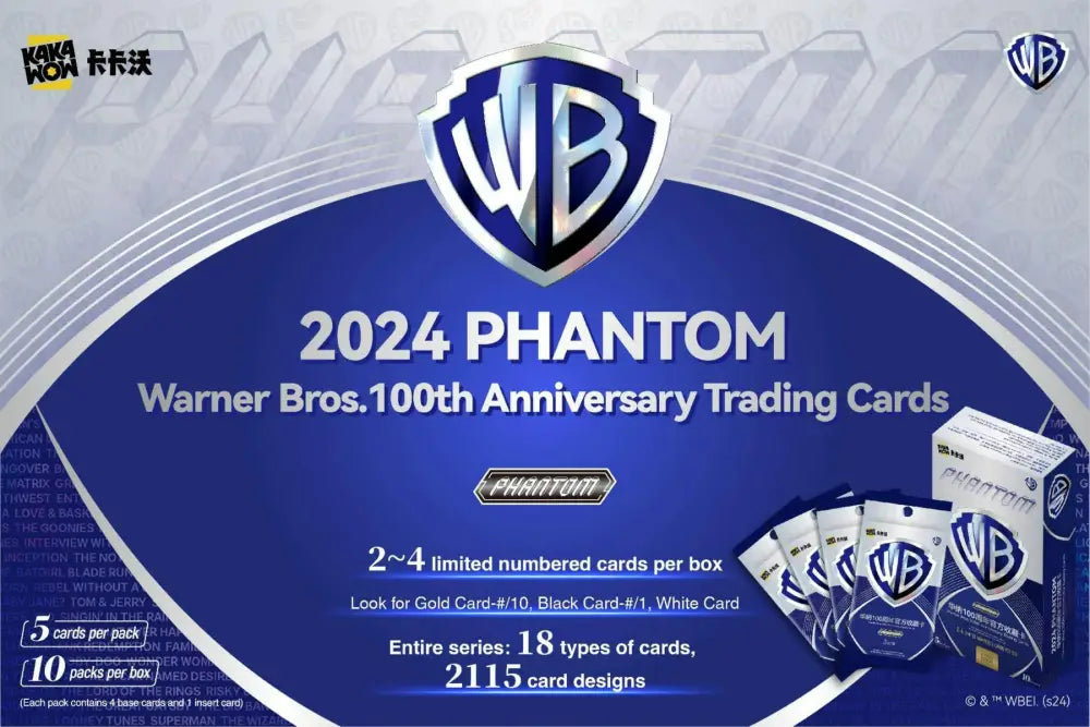 New! Kakawow 2024 Warner Brothers Phantom 100Th Anniversary Trading Cards Hobby Box Card Games