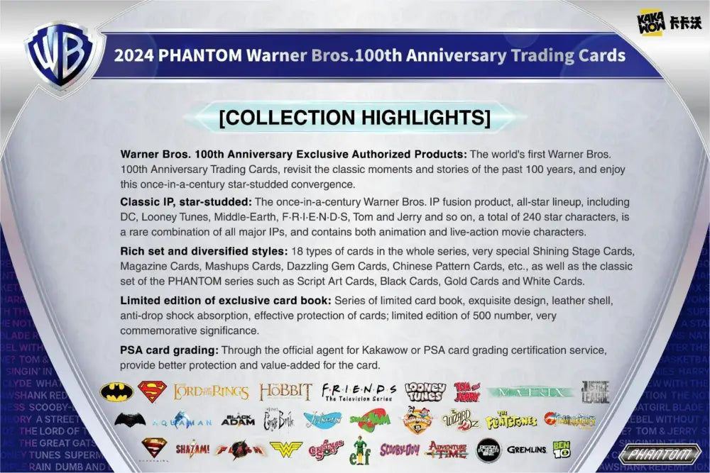 New! Kakawow 2024 Warner Brothers Phantom 100Th Anniversary Trading Cards Hobby Box Card Games